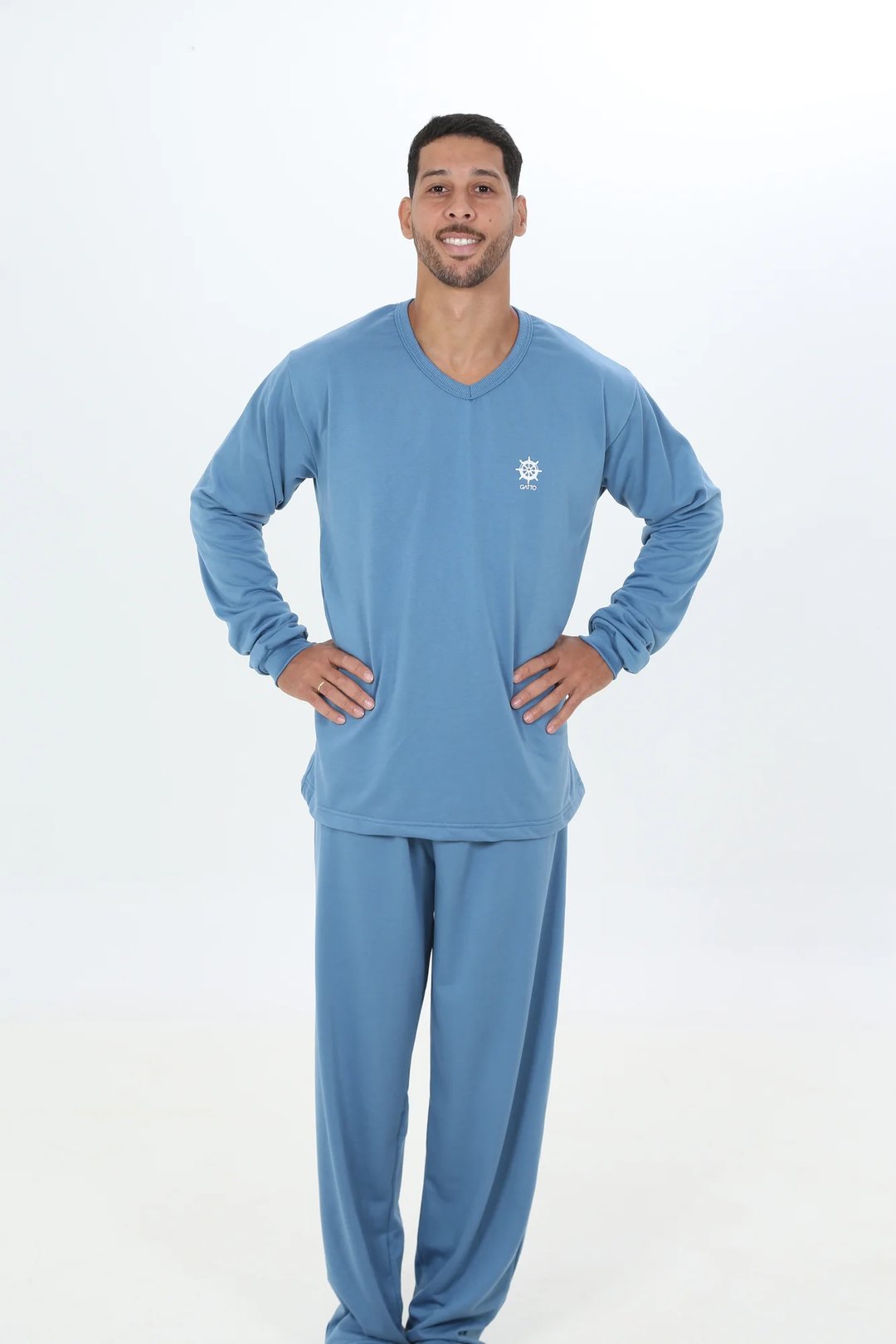 PIJAMA MASCULINO MOLETINHO LISO | Gatto Style (4)