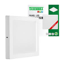PAINEL DE LED TASCHIBRA LYS QUADRADO SOBREPOR 12W | Evidenci distribuidora