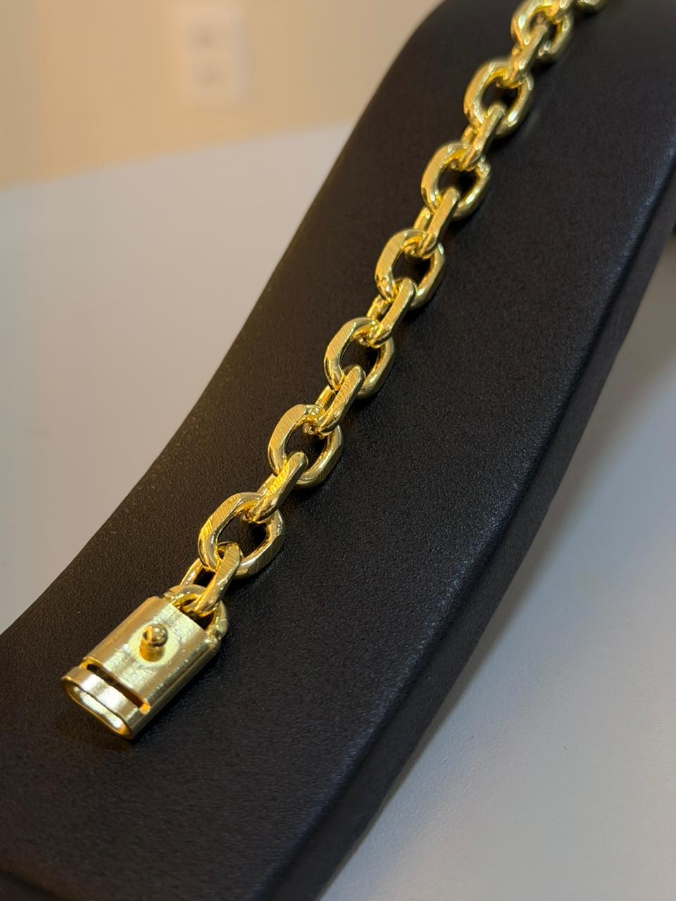 PULSEIRA CADEADO QUINA CURTA DE 8MM | Mafia do Ouro18k (3)