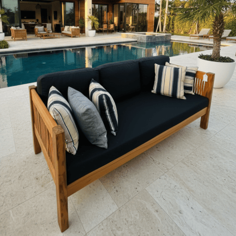 CN - SOFA VILA 1,60 X 0,80 EM CORDA NAUTICA E BASE DE MADEIRA | MAM Móveis Artesanais