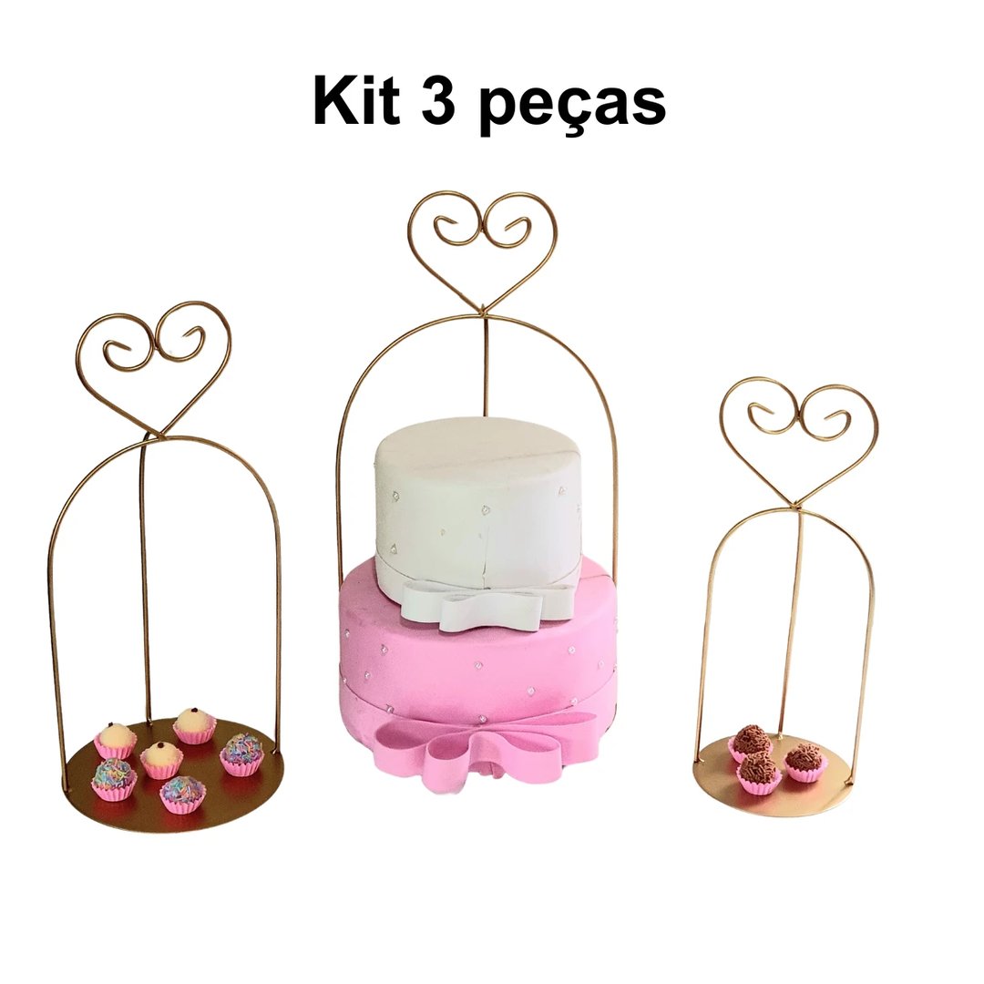 KIT 3 PEÇAS PRATELEIRA CORAÇÃO | ART'S FERRO