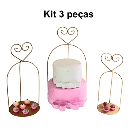 KIT 3 PEÇAS PRATELEIRA CORAÇÃO | ART'S FERRO