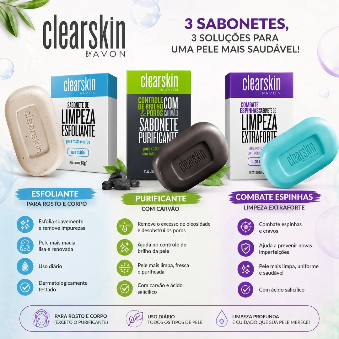 Sabonete de limpeza CLEARSKIN 70g | Loja Chrysdape