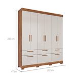 Roupeiro Panan Porto 6 Portas e 5 Gavetas | ELETRO KIT (8)
