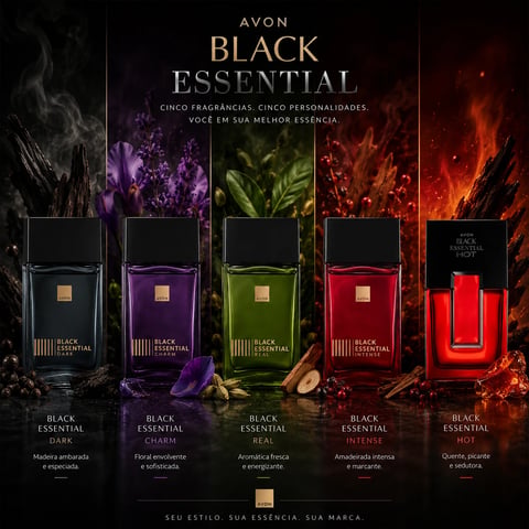 Perfume Black Essential 100ml | Loja Chrysdape