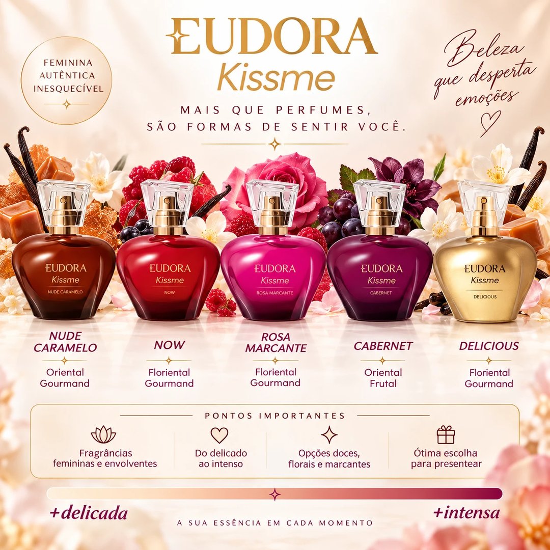 Perfume KISSME 50ml Eudora | Loja Chrysdape