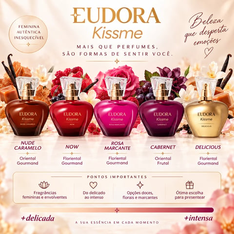 Perfume KISSME 50ml Eudora | Loja Chrysdape