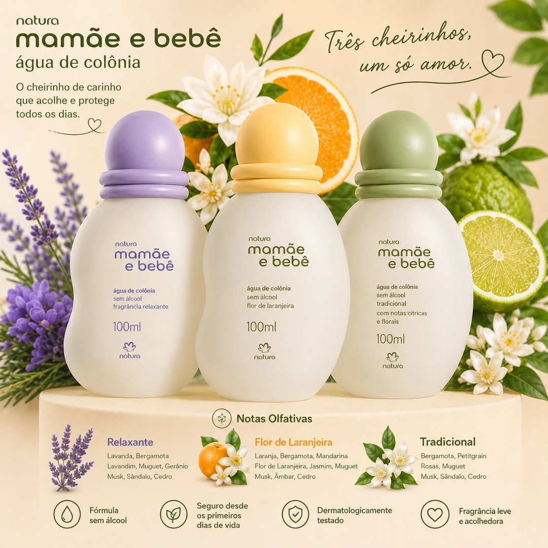 Água de colônia 100ml MAMÂE BEBÊ | Loja Chrysdape