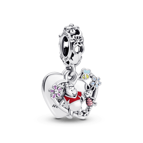 Charm Prata Pendente Disney Ursinho Pooh e Leitão | Like Joias e Acessórios