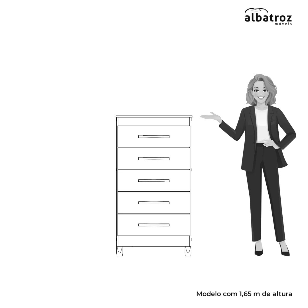 Cômoda Albatroz Esmeralda 5 Gavetas | ELETRO KIT (3)