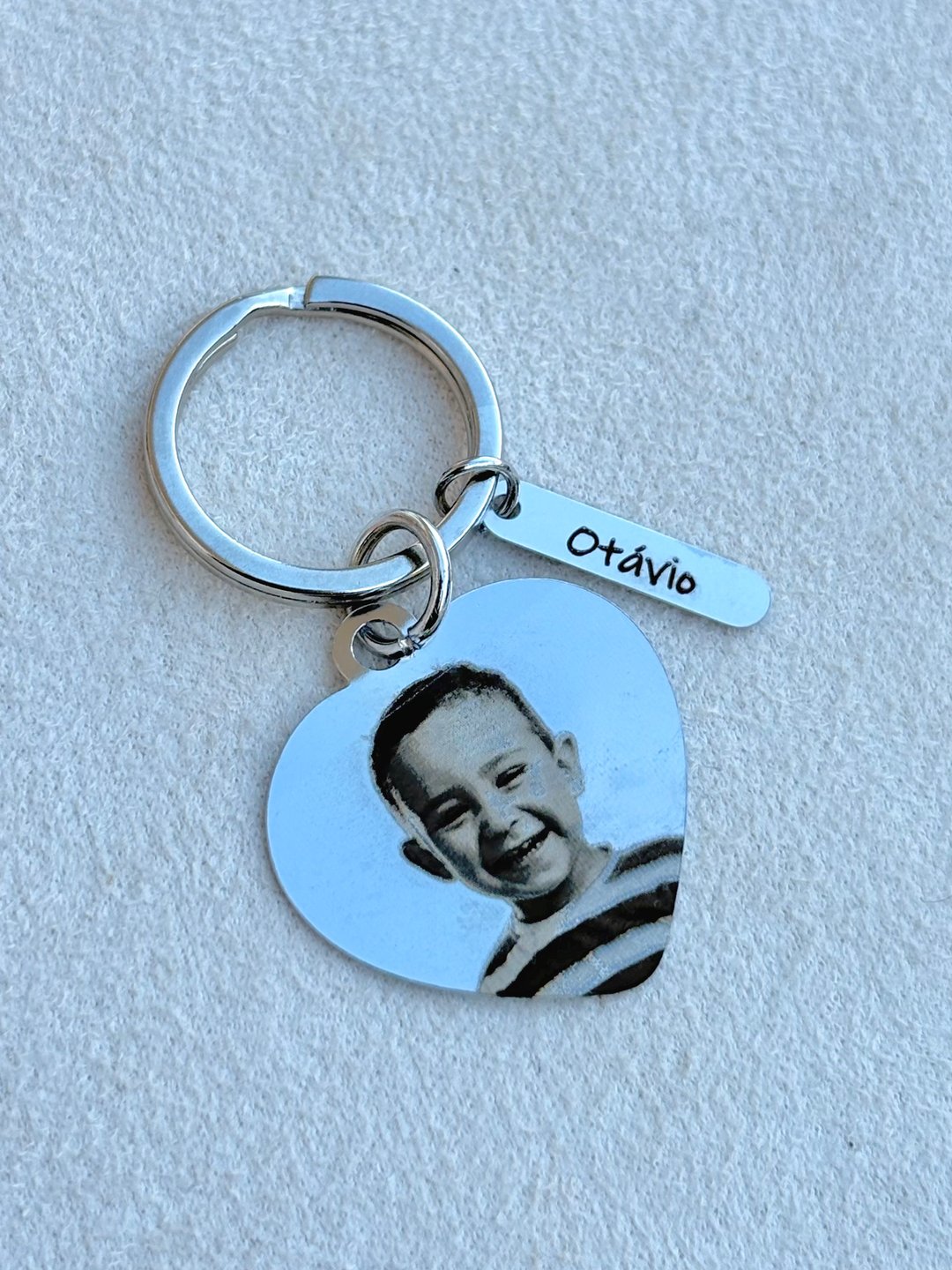 Personalizado | Chaveiro Coração com Chapinha - Aço Inox | Like Joias e Acessórios (2)
