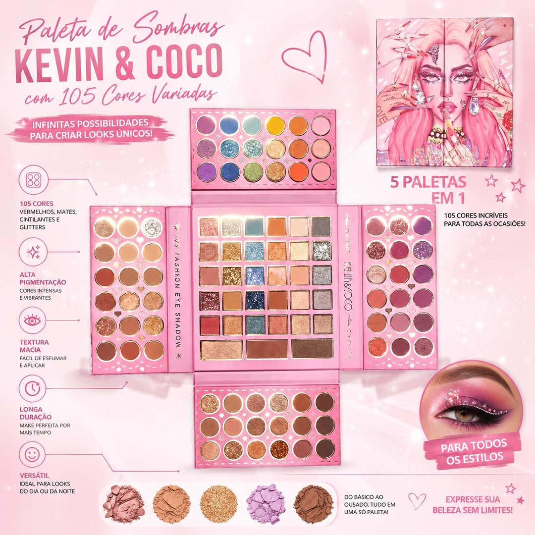 Paleta de Sombras 105 Cores | Loja Chrysdape
