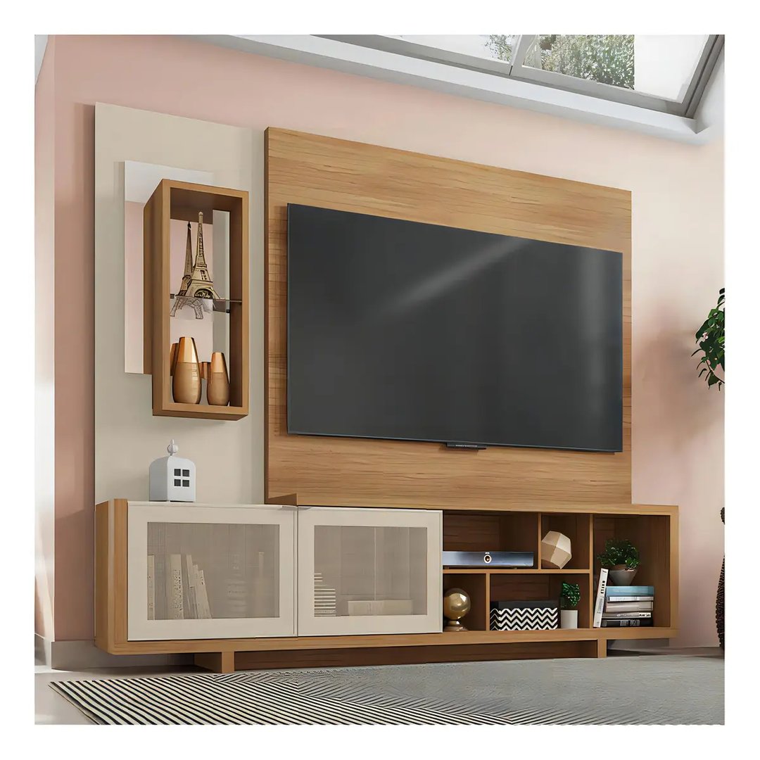 Estante Home Para Tv Até 65 Polegadas Linus 2 Portas Caemmun Cor Marrom-claro | Decoralar móveis e eletrodomésticos (2)