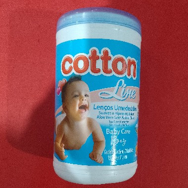LENÇOS UMEDECIDOS COTTON LINE POTE C/70UN AZUL | Evidenci distribuidora
