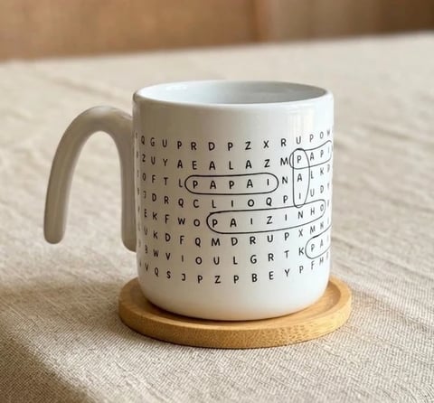 Caneca Personalizada Pai + Pires Bambu | Like Joias e Acessórios