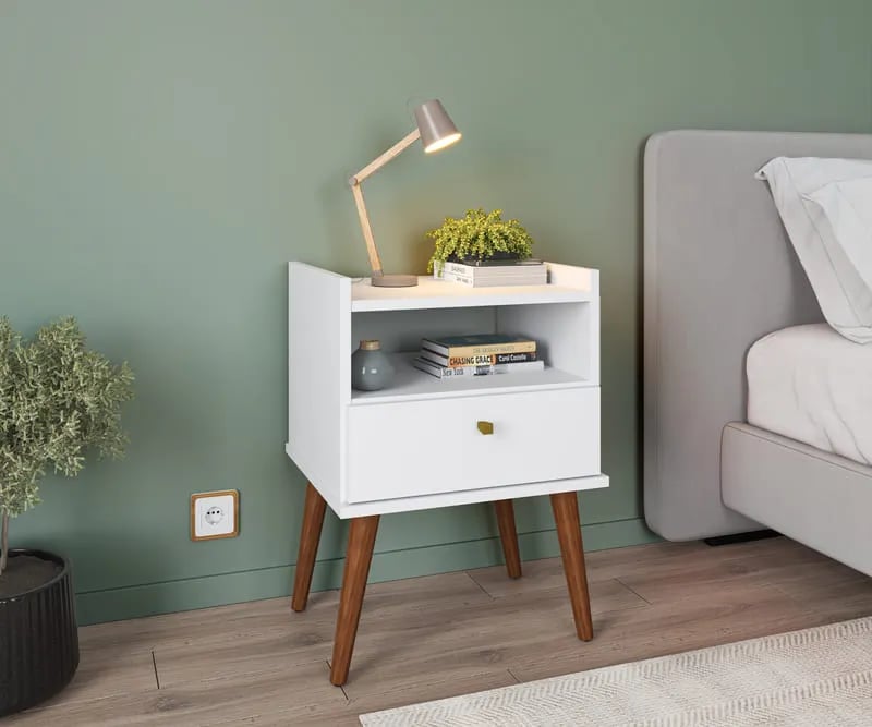 Mesa de Cabeceira Fiorello Aroma com 2 Gavetas | ELETRO KIT