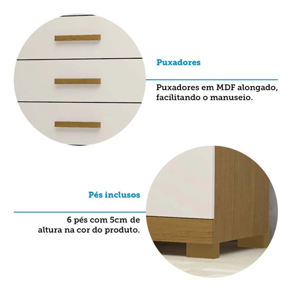 Cômoda ACP Rayane Prime com 5 Gavetas e Sapateira | ELETRO KIT (6)