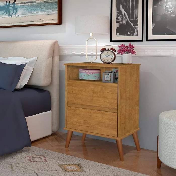 Mesa de Cabeceira São Miguel Onix com 2 Gavetas | ELETRO KIT (2)