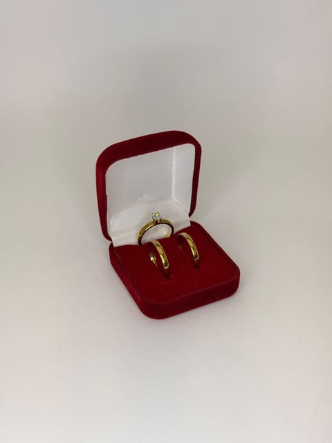 Aliança dourada (3mm) aço inoxidável | X1joias