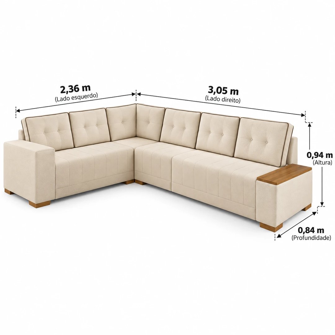 Sofá de Canto Lufer Ouro Fino 3049 | ELETRO KIT (2)