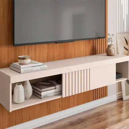 Painel para Tv até 55 Polegadas Jade 1.5 Caemmun Cor: Freijo/off white | Decoralar móveis e eletrodomésticos (2)