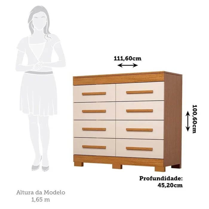 Cômoda ACP Nalu 8 Gavetas | ELETRO KIT (2)