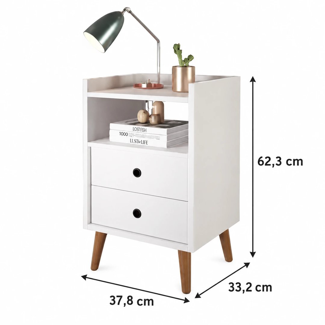 Mesa de Cabeceira Viero Móveis Tedy com 2 Gavetas | ELETRO KIT (3)