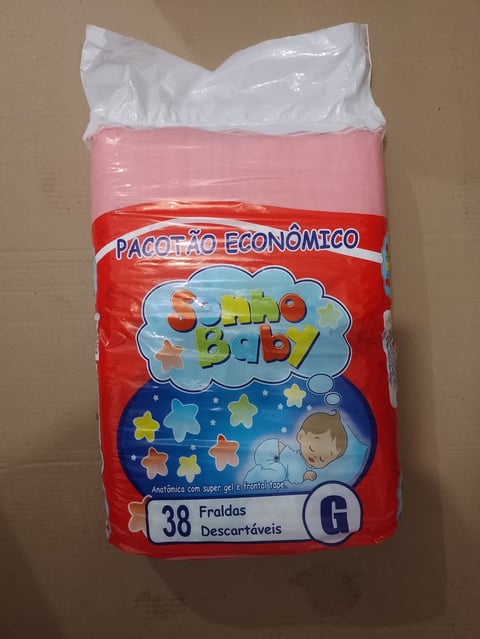 FRALDA SONHO BABY MEGA PACOTÃO C/38 UND TAM G | Evidenci distribuidora
