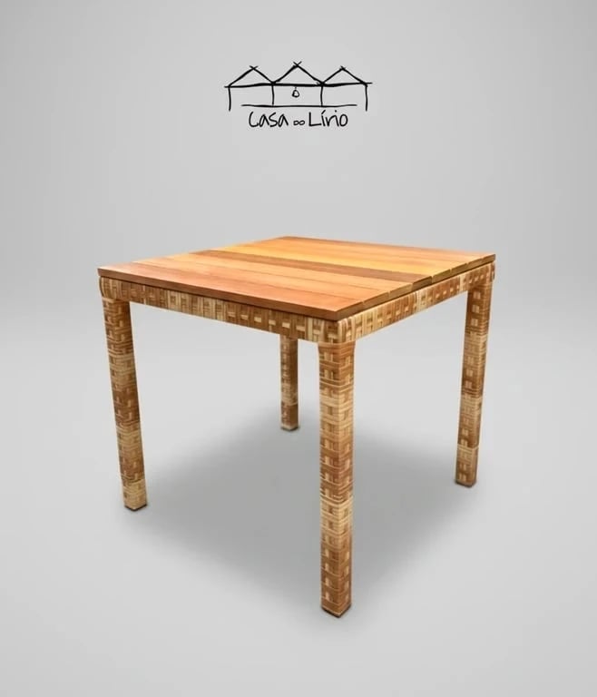 Mesa Eloah Com Tampo Ripado Sobreposto | Casa do Lírio