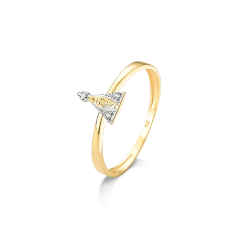 ANEL NOSSA SENHORA APARECIDA MANTO RODINADO COM ZIRCÔNIAS - OURO 18K | Everest Jóias