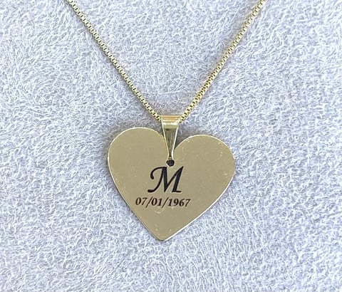 Colar Personalizável Coração - Banho de Ouro | Like Joias e Acessórios