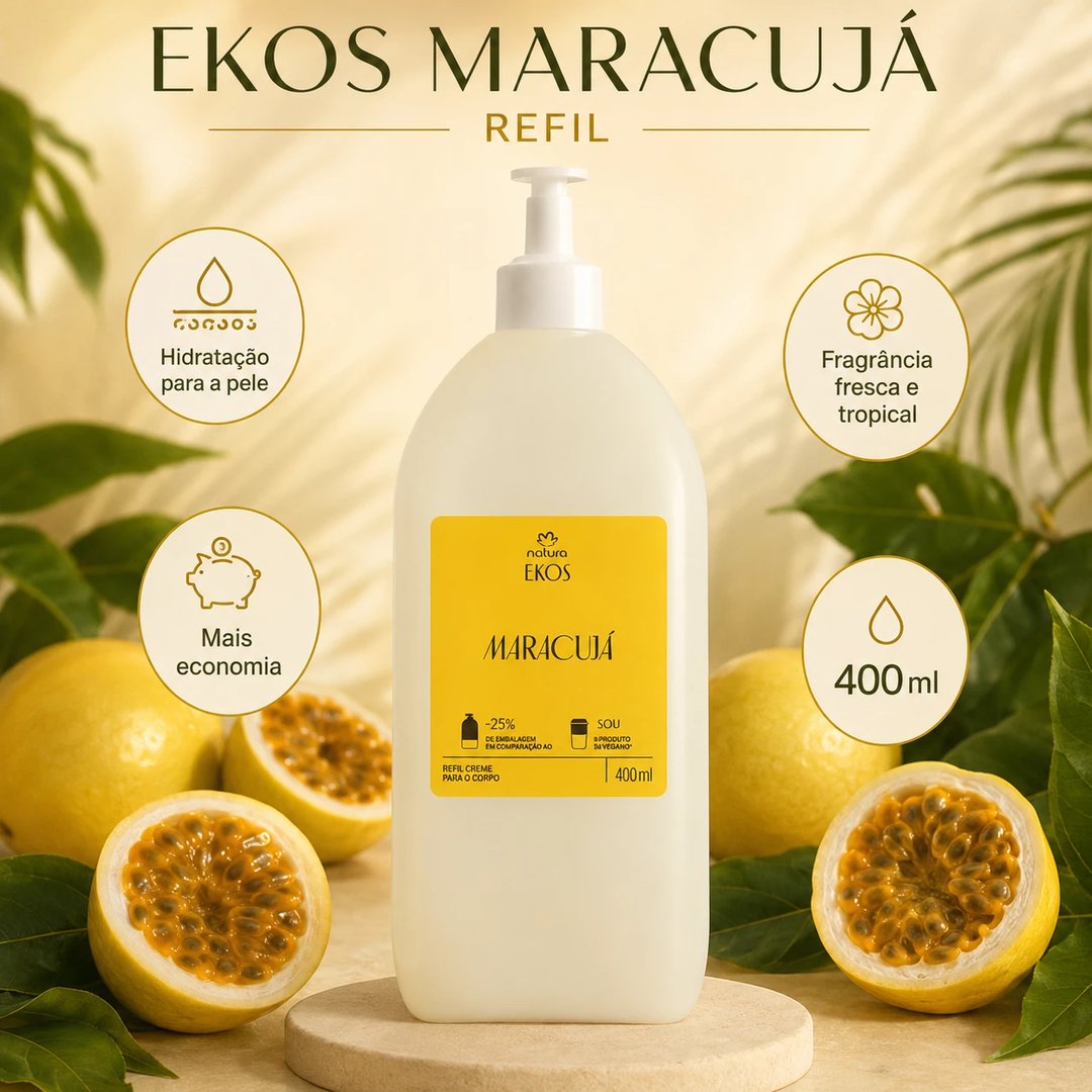 Refil Creme Corporal EKOS 400ml MARACUJA | Loja Chrysdape