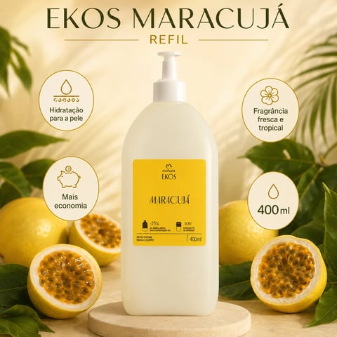Refil Creme Corporal EKOS 400ml MARACUJA | Loja Chrysdape