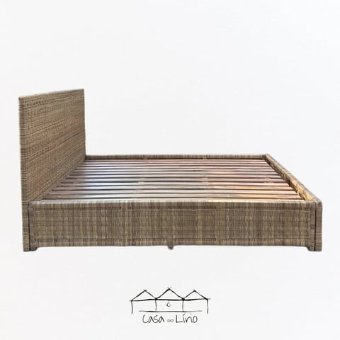 Cama Caraíva Com Cabeceira Em Junco Natural | Casa do Lírio