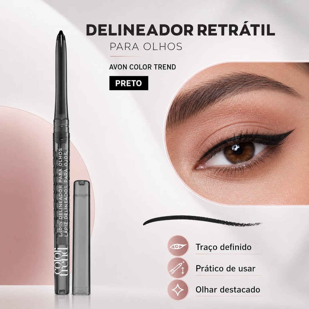 Delineador Retratil olhos COLOR TREND Preto | Loja Chrysdape