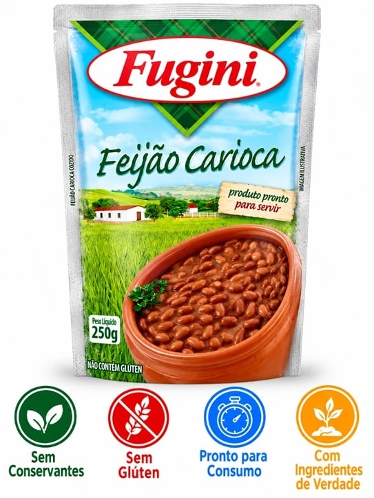 SACHE VEGETAIS FUGINI FEIJAO CARIOCA 32X250G | Central de Negócios B2B