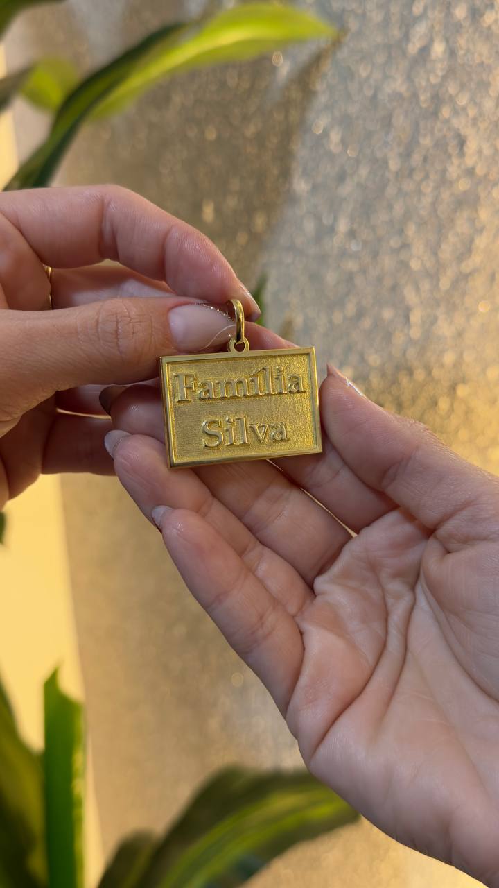 PINGENTE PERSONALIZADO CHAPA COM ESCRITA | Everest Jóias