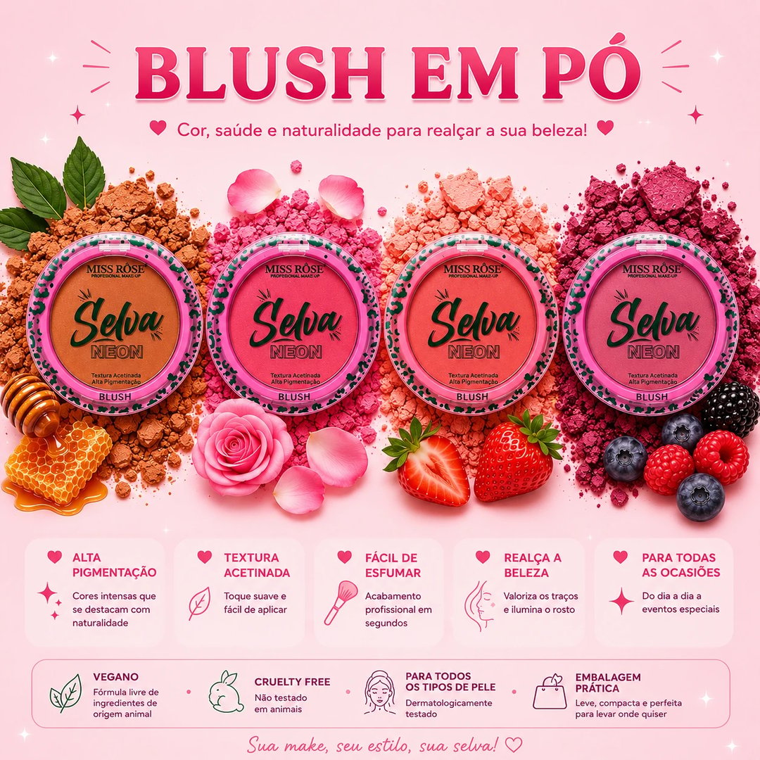 Blush em Pó Selva Neon | Loja Chrysdape