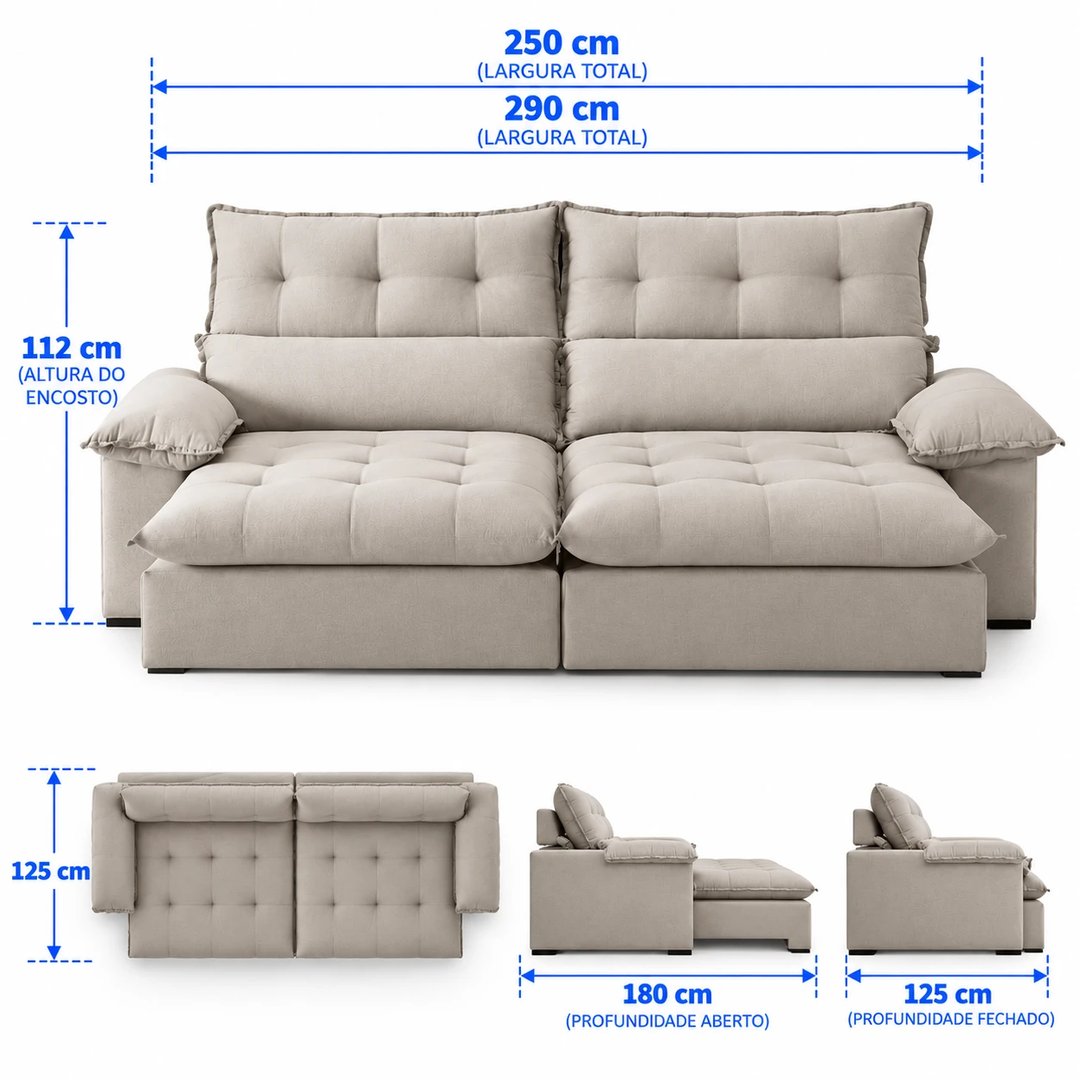 Sofá Maguimóveis Retratil Sedução 1093 | ELETRO KIT (5)