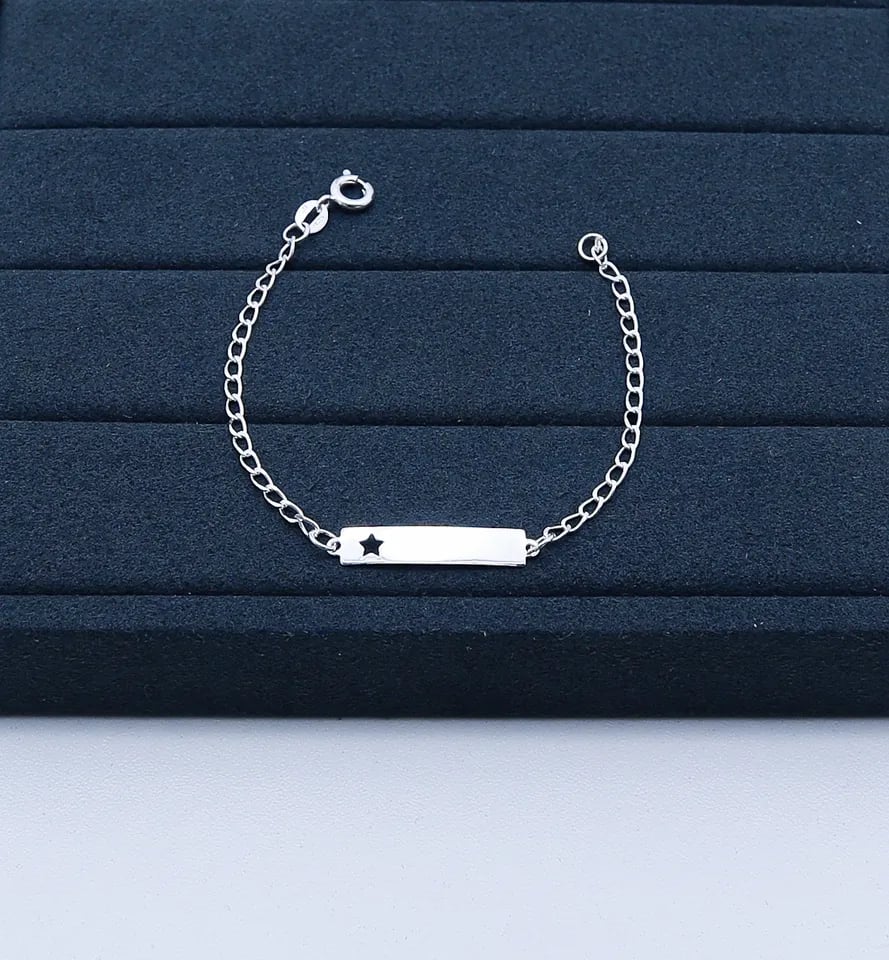 H1-18 PULSEIRA BABY PLAQUINHA ESTRELA | Everest Jóias