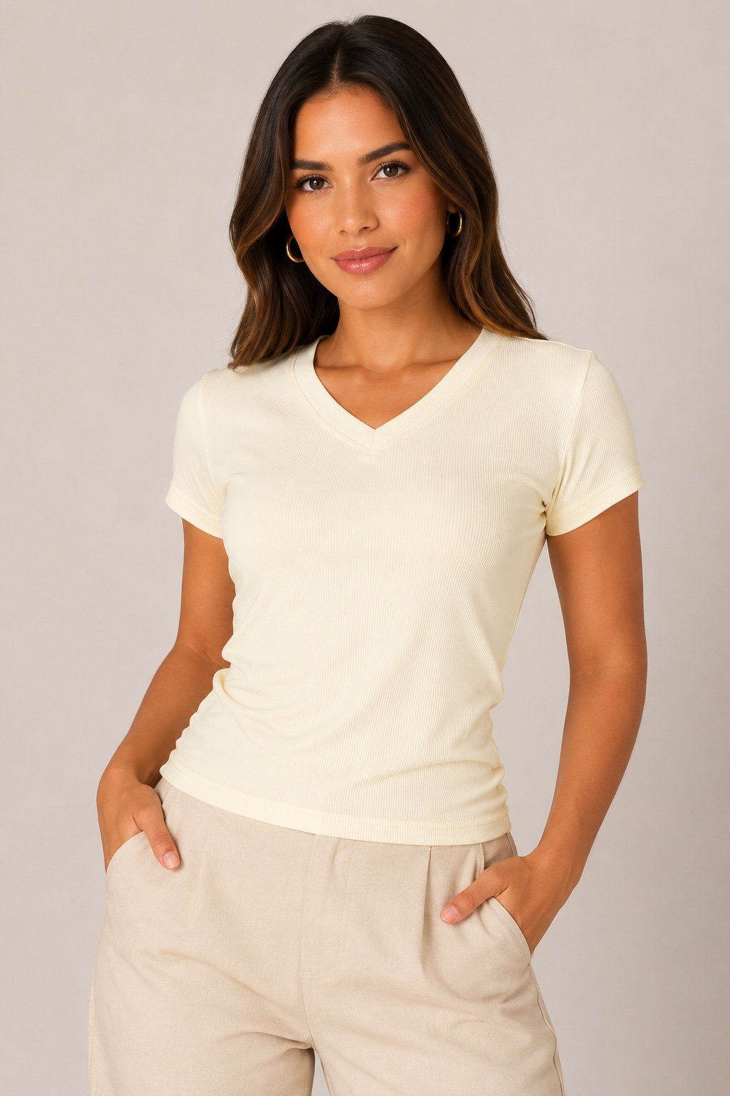 Blusa Canelada gola V BL130 | Dryffer Fashion