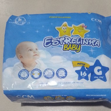 FRALDA BABY ESTRELINHA PRATICA G C/16 UN | Evidenci distribuidora