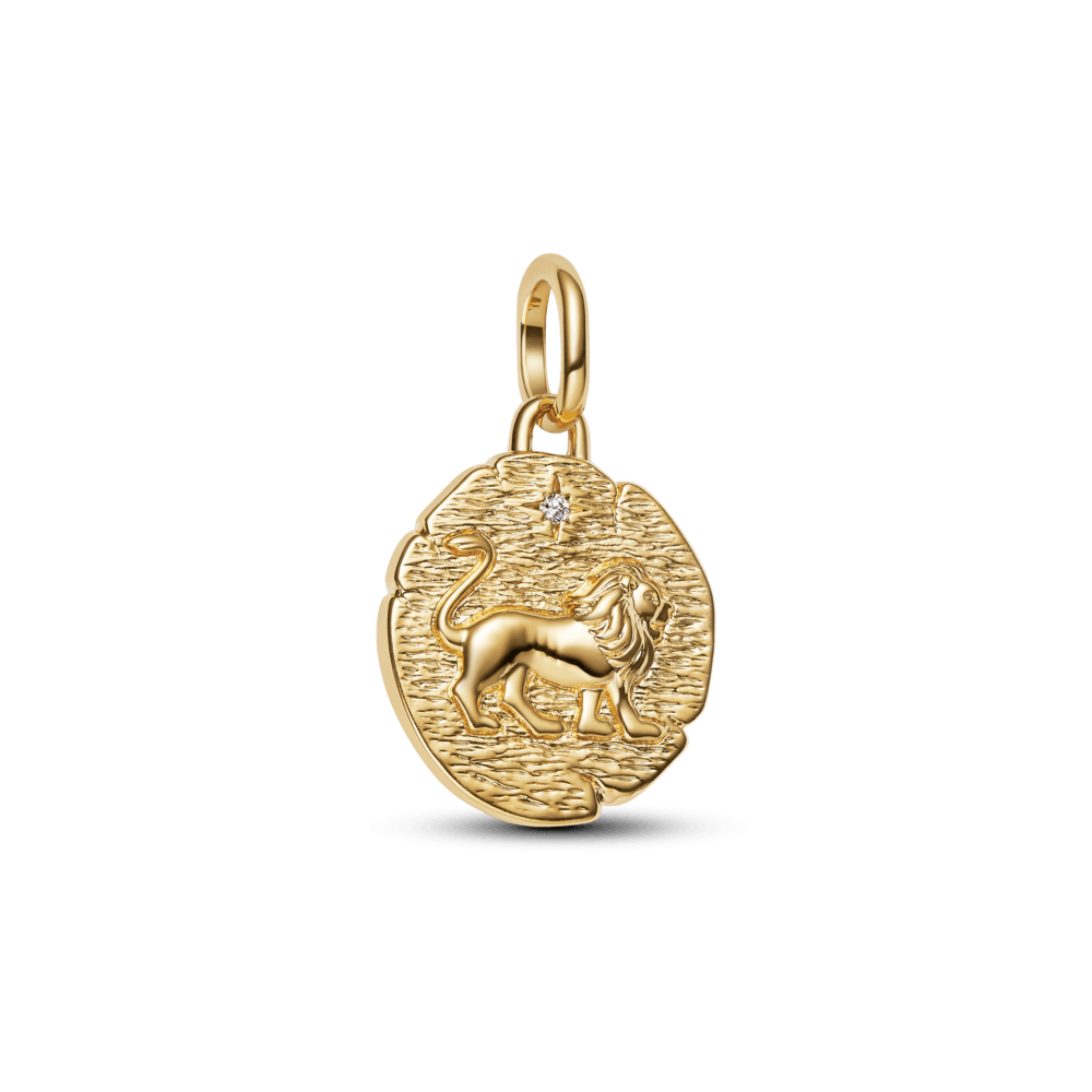 Charm Medalhão Leão Dourado | Like Joias e Acessórios