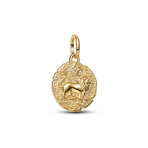 Charm Medalhão Leão Dourado | Like Joias e Acessórios
