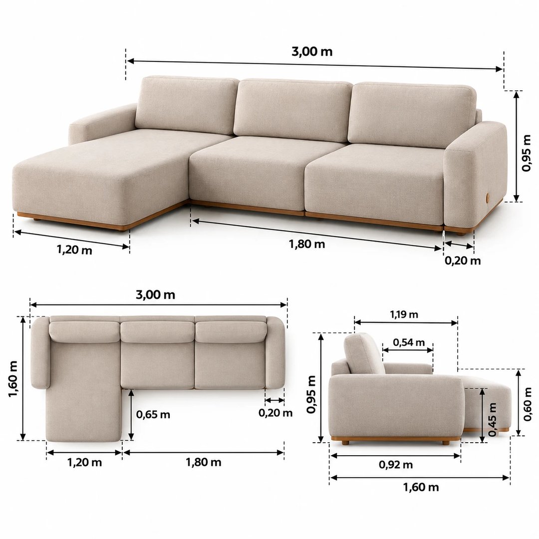 Sofá Plataforma Chaise 2437 | ELETRO KIT (3)