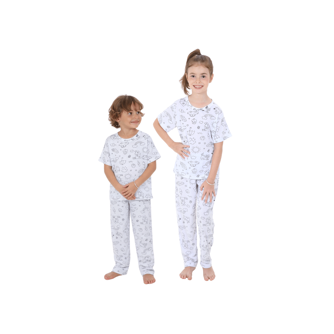 PIJAMA INFANTIL PARA COLORIR | Gatto Style (2)