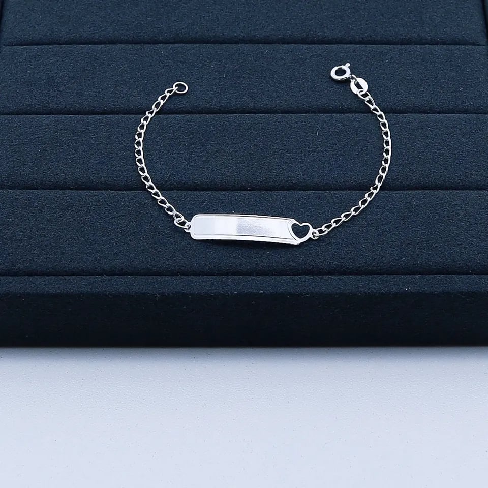H2-61 PULSEIRA BABY PLAQUINHA CORAÇÃO | Everest Jóias