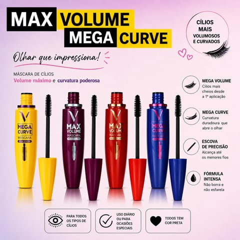 Mascara de Cílios MaxMega PRETA | Loja Chrysdape
