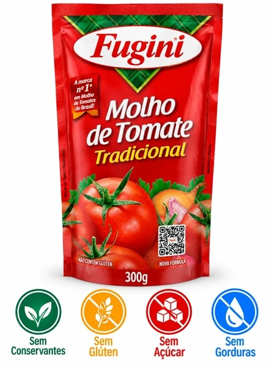 MOLHO TOMATE FUGINI TRADIC SACHE 36X300G | Central de Negócios B2B