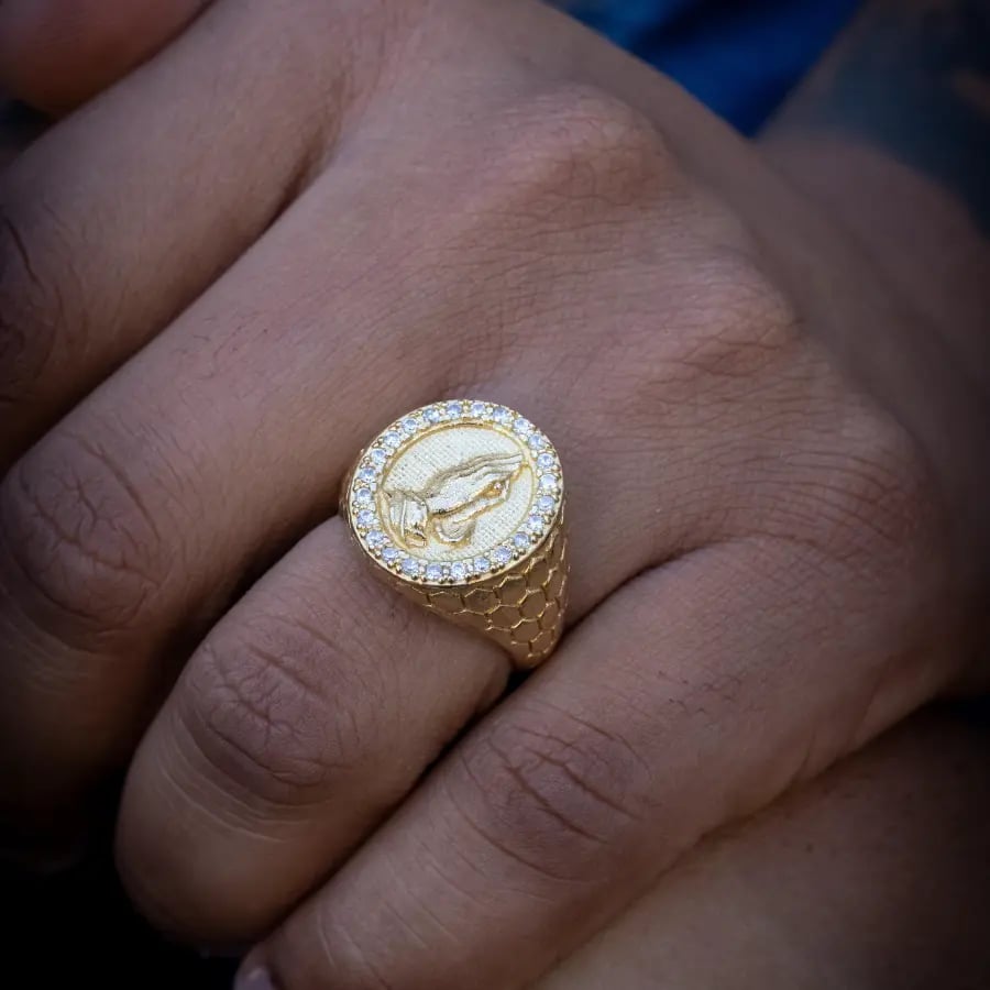 ANEL MÃOS DA FÉ CRAVEJADO | Everest Jóias (2)